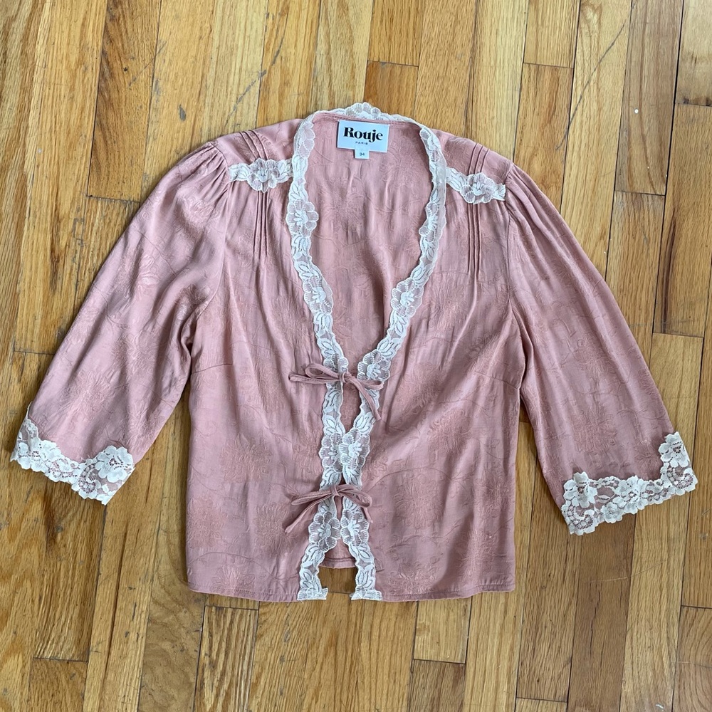 Rouje pink tie-front cardigan size 34 (0)